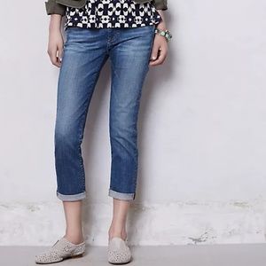 AG Adriano Goldschmied The Stevie Slim Straight Roll Up Crop Jeans